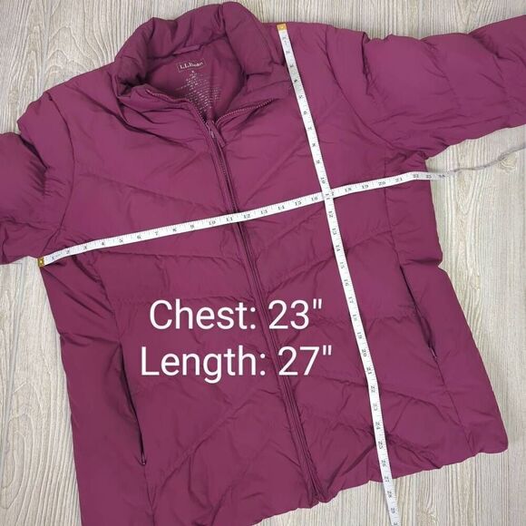 L L Bean Womens Size XL Full Zip Front Puffer Jacket Coat Purple Purple Pockets - Picture 6 of 6